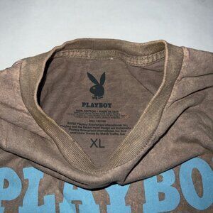 Playboy Graphic Washed Brown Short Sleeve T/Shirt Sz XL